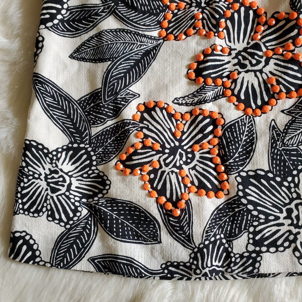 J. Crew Notched Shell Polynesian Floral Size 0 EUC - Picture 7 of 16